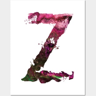 Colorful Painted Initial Letter Z Posters and Art